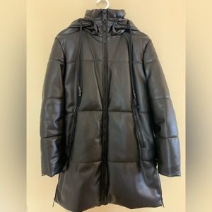 Zara winter coat faux leather.